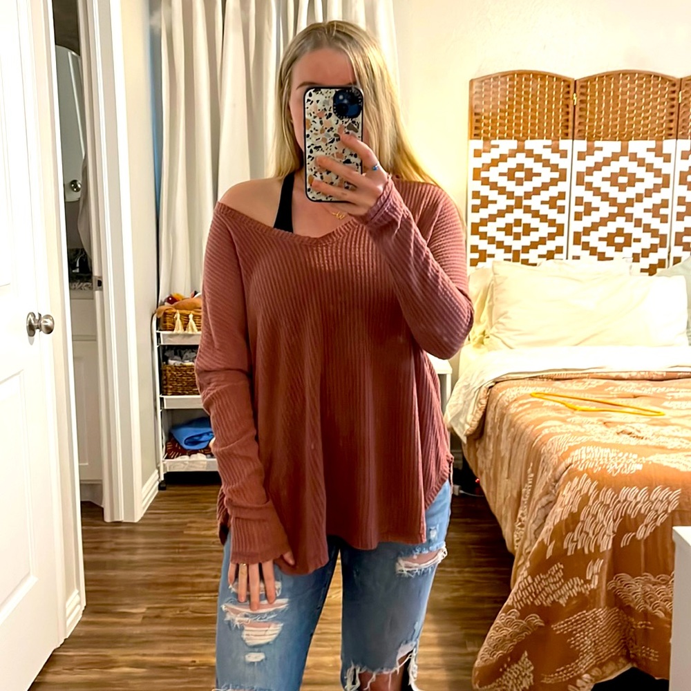 Waffle-Knit Top